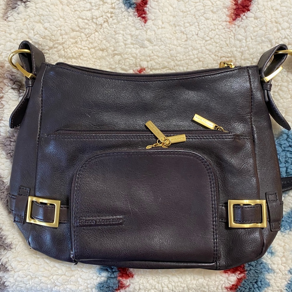 Stone Mountain eggplant color shoulder bag, excellent condition